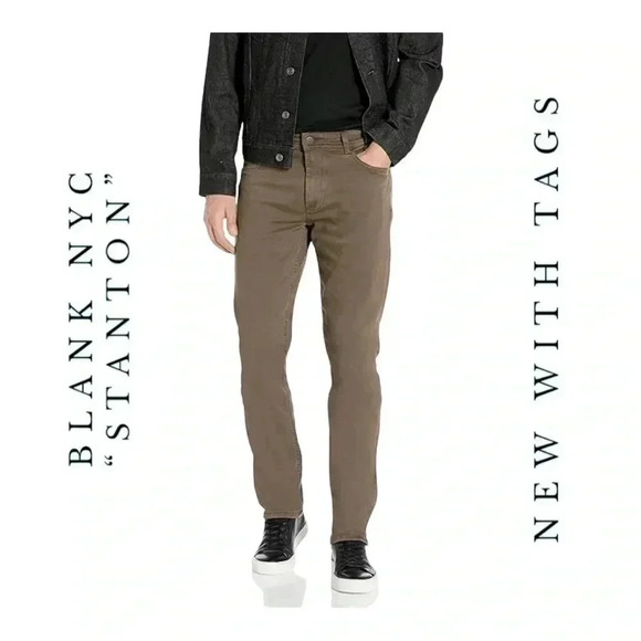 BLANK NYC MEN’S “STANTON” STRAIGHT LEG DENIM‎ JEANS BROWN IN COLOR SIZE 29X32 - Picture 1 of 12